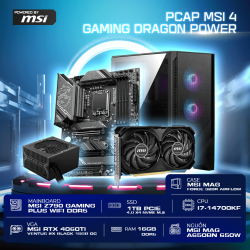 PCAP MSI Gaming Dragon Power 2 ( i7 14700KF | 16GB DDR5 | RTX 4060 Ti | SSD 1024GB | PSU 650W | Z790 | TẶNG TẢN NHIỆT NƯỚC MSI 360)