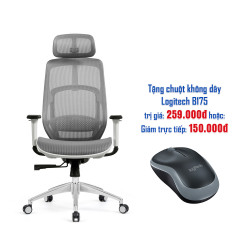 Ghế công thái học ergonomic HyperWork Airy White
