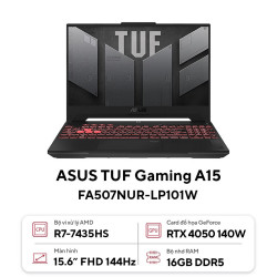 Laptop ASUS TUF Gaming A15 FA507NUR-LP101W (AMD Ryzen 7 7435HS | RTX 4050 |16GB | 512GB |  15.6 inch FHD 144Hz | Win 11 | Xám)