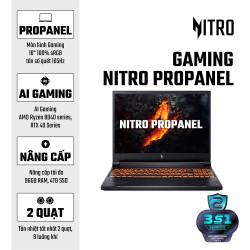 Laptop Acer Gaming Nitro ProPanel ANV16-41-R6NA NH.QP0SV.001 (AMD Ryzen 7 8845HS | 16GB | 512GB | RTX 4060 8GB | 16 inch WUXGA 165Hz | Win 11 | Đen)
