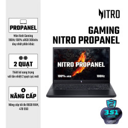 Laptop Gaming Acer Nitro ProPanel  ANV15-41-R7AP NH.QPGSV.002 (AMD Ryzen 5 7535HS | RTX 2050 | 16GB | 512GB | 15.6 inch FHD | Win 11 | Đen)