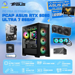 PCAP ASUS RTX 5080 16GB AI PRIME Master ( Ultra7 265KF - 32GB RAM DDR5 - SSD 1TB - WC) - Powered by ASUS 