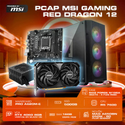 PCAP MSI GAMING RED DRAGON 12 (Ryzen5 7600 Upto 5,1Ghz | 16GB DDR5 | RTX 4060 | SSD 500GB | PSU 650W) - Cấu hình MSI Build PC sẵn dành cho Fan Rồng Đỏ