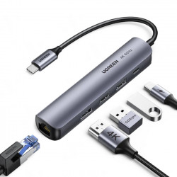 Thiết bị mở rộng USB Type-C to HDMI 4k@60Hz/ USB 3.0/ Lan Gigabit/ PD 100W Ugreen 10919 Chính Hãng