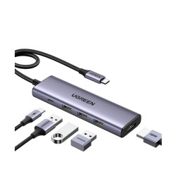 Bộ chuyển đổi USB-C sang USB-C+3*USB 3.0+HDMI hỗ trợ 4K Ugreen (15596)