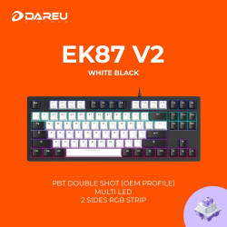 Bàn phím cơ DareU EK87 V2 White Black PBT Dream switch