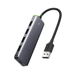 Bộ chia Hub USB 3.0 sang 4 cổng màu xám Ugreen (50985)