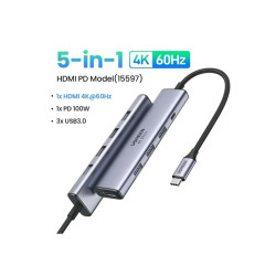 Bộ chuyển đổi USB-C sang 3*USB 3.0+HDMI+PD hỗ trợ 4K Ugreen (15597)