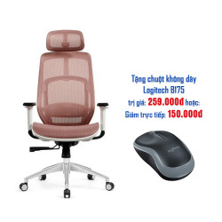 Ghế công thái học ergonomic HyperWork Airy Pink