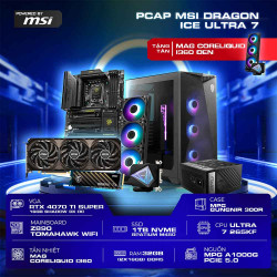 PCAP MSI Dragon ICE Ultra 7 (Ultra7 Upto 5.5Ghz 20 nhân / 20 luồng | RTX4070 Ti | 32GB DDR5 | SSD 1TB | PSU 1000W)