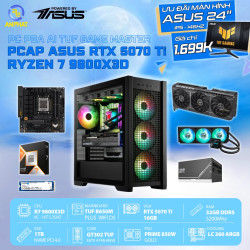PCAP ASUS RTX 5070 Ti 16GB TUF Game Master AMD (Ryzen 7 9800X3D - 32GB RAM DDR5 - SSD 1TB - WC ) - Powered by ASUS 