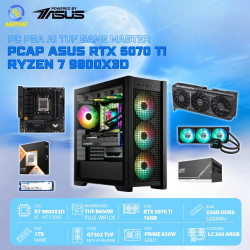 PCAP ASUS RTX 5070 Ti 16GB TUF Game Master AMD (Ryzen 7 9800X3D - 32GB RAM DDR5 - SSD 1TB - WC ) - Powered by ASUS 