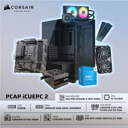 PCAP iCuePC 2 ( Core i5 14400F | 16GB DDR4 | 500GB NVME | RTX 4060 | Case Corsair | PSU 750W | Tản nước Corsair 240 ARGB)