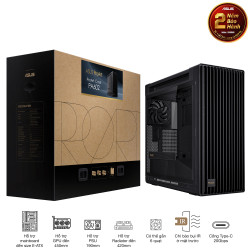 Vỏ case máy tính ASUS ProArt PA602 WOOD TG PWM BLACK (EATX, 3 Fan, bản gỗ, kính cường lực)