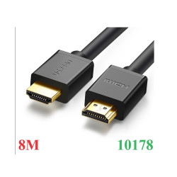 Cáp dữ liệu VIDEO HDMI  1.4 đồng 100%, 19+1 màu đen truyền âm thanh hình ảnh dài 8M Ugreen ( 10178)