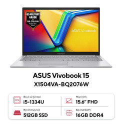 Laptop Asus Vivobook 15 X1504VA-BQ2076W (Intel Core i5-1334U | 16GB | 512GB | Intel Iris Xe | 15.6 inch FHD IPS | Win 11 | Bạc)