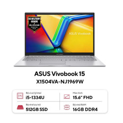 Laptop Asus Vivobook 15 X1504VA-NJ1969W (Intel Core i5-1334U | 16GB | 512GB | Intel Iris Xe | 15.6 inch FHD IPS | Win 11 | Bạc)