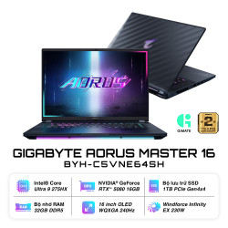 Laptop GIGABYTE AORUS MASTER 16 BYH-C5VNE64SH (Intel Core Ultra 9 Processor 275HX | RTX 5080 16GB | 16 inch WQXGA 240Hz |32GB | 1TB |  Win 11)