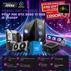 PCAP MSI RTX 5060TI 8GB RED DRAGON 5 (i5 14400F - 16GB RAM - 500GB SSD) POWERED BY MSI