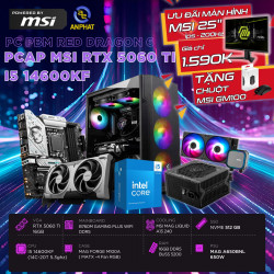 PCAP MSI RTX 5060 TI 16GB RED DRAGON 6 (i5 14600KF - 16GB RAM - 500GB SSD) POWERED BY MSI