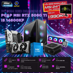 PCAP MSI RTX 5060 TI 16GB RED DRAGON 6 (i5 14600KF - 16GB RAM - 500GB SSD) POWERED BY MSI