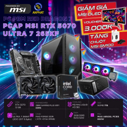 PCAP MSI RTX 5070 12GB RED DRAGON 7 ( ULTRA 7 265KF - 32GB RAM - 1TB SSD) POWERED BY MSI