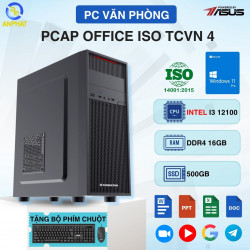 MÁY BỘ VĂN PHÒNG - PCAP OFFICE ISO TCVN 4 (intel i3 12100, 16GB, 512GB, Window 11 Pro Bản quyền )