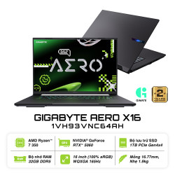 Laptop GIGABYTE AERO X16 1VH93VNC64AH (AMD Ryzen Al 7 350 | RTX 5060 8G | 16 inch IPS WQXGA 165Hz | 32GB | 1TB | Win 11 Pro | Xám)