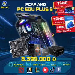 BỘ MÁY TÍNH EDU PLUS 2 (TẶNG MÀN HÌNH) - PCAP AMD Ryzen 5 3400G, 16GB, 500GB SSD, VEGA 11, Windows 11 Pro Bản Quyền