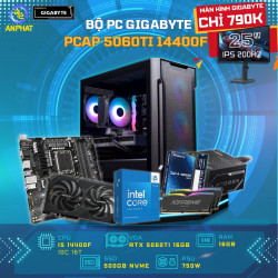 BỘ MÁY TÍNH GIGABYTE RTX5060TI 16GB - PCAP Live E-sports i5 14400F, RAM 16GB, SSD 500GB