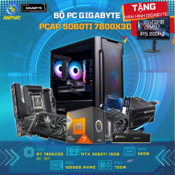 BỘ MÁY TÍNH GIGABYTE RTX5060 TI 16GB- PCAP Live E-sports R7 7800X3D, RAM 32GB, SSD 1TB (TẶNG MÀN HÌNH) 