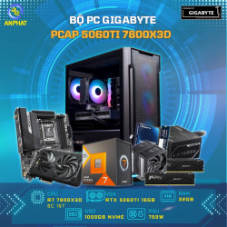 BỘ MÁY TÍNH GIGABYTE RTX5060 TI 16GB- PCAP Live E-sports R7 7800X3D, RAM 32GB, SSD 1TB 