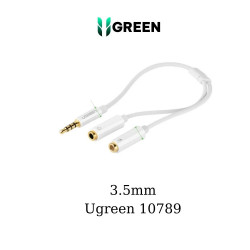 Cáp dữ liệu AV 3.5mm sang 2 đầu 3.5mm  truyền âm thanh dài 20cm Ugreen ( 10789)