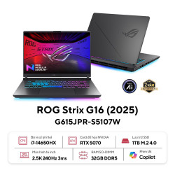Laptop ASUS ROG Strix G615J G615JPR-S5107W (Intel Core i7-14650HX | RTX 5070 12GB | 16 inch 2.5K IPS 240Hz | 32GB | 1TB | Win 11 | Xám)