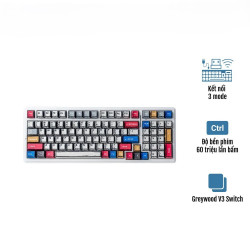 Bàn phím cơ AULA F99 3 Mode Comic Grey Wood V3 switch