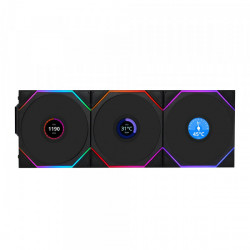 Quạt tản nhiệt máy tính Lian Li TL LCD Reverse Wireless 120-3 Black - 12RTLLCD1W3B