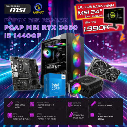 PCAP MSI RTX 3050 6GB RED DRAGON (i5 14400F - 16GB RAM - 500GB SSD) POWERED BY MSI