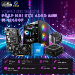 PCAP MSI RTX 4060 8GB RED DRAGON (i5 12400F - 16GB RAM - 500GB SSD) POWERED BY MSI