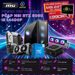 PCAP MSI RTX 5060 8GB RED DRAGON ( I5 14400F - 16GB RAM - 500GB SSD) POWERED BY MSI
