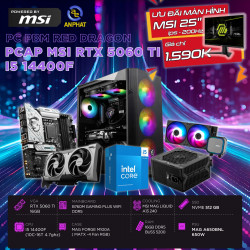 PCAP MSI RTX 5060TI 16GB RED DRAGON ( I5 14400F - 16GB RAM - 500GB SSD) POWERED BY MSI