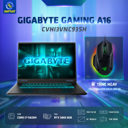 Laptop Gigabyte GAMING A16 CVHI3VNC93SH (Intel Core i7-13620H | RTX 5060 8GB GDDR7 | 16 inch WQXGA | 16GB | 512GB | Windows 11 Home SL | Đen)
