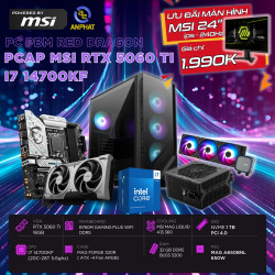 PCAP MSI RTX 5060 Ti 16GB RED DRAGON (i7 14700KF - 32GB RAM DDR5 - 1TB SSD-WC ) POWERED BY MSI