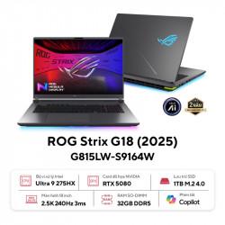 Laptop ASUS ROG Strix G18 G815LW-S9164W (Intel Core Ultra 9 275HX | RTX 5080 | 18 inch 2.5K 240Hz | 32GB | 1TB | Xám | Win 11)