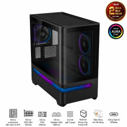 Vỏ máy tính Asus Prime AP202 TG BLACK (Không quạt)