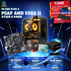 BỘ MÁY TÍNH EDU PLUS 4 (TẶNG MÀN HÌNH, BÀN PHÍM, CHUỘT) - PCAP AMD Ryzen 5 3400G, 16GB, 500GB SSD, VEGA 11