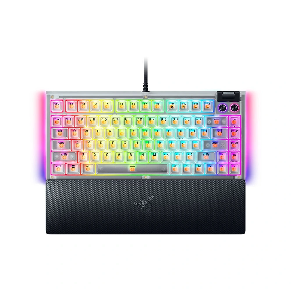 Bàn phím cơ Razer Blackwidow V4 75% Phantom White Edition Orange switch