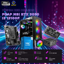 PCAP MSI RTX 3050 6GB RED DRAGON (i3 13100F - 16GB RAM - 500GB SSD) POWERED BY MSI