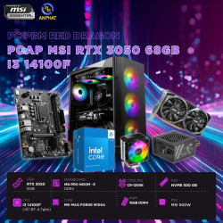 PCAP MSI RTX 3050 6GB RED DRAGON (i3 14100F - 16GB RAM - 500GB SSD) POWERED BY MSI