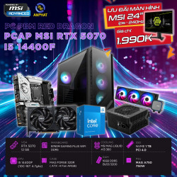 PCAP MSI RTX 5070 12GB RED DRAGON (i5 14400F - 16GB RAM DDR5 - 1TB SSD-WC ) POWERED BY MSI