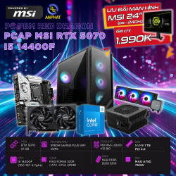 PCAP MSI RTX 5070 12GB RED DRAGON (i5 14400F - 16GB RAM DDR5 - 1TB SSD-WC ) POWERED BY MSI